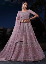 Soft Net Taupe Wedding Wear Sequins Work Lehenga Choli